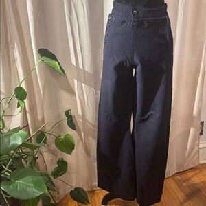 Navy US Navy Military Wide-Leg Pants